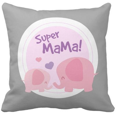 Poduszka dekoracyjna Super mama słoniki pod-6781