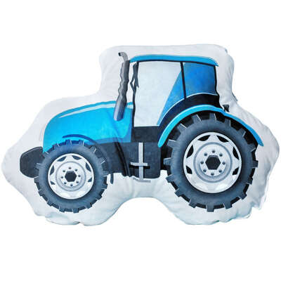 Poduszka maskotka farma niebiski traktor ciągnik