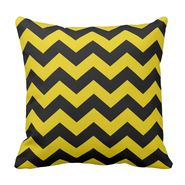 Poduszka żółta czarny Zygzak mozaika pod-6176