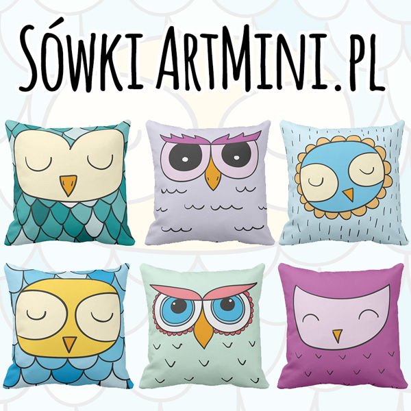 Poduszka dla dzieci sowa błękitna pod-3142