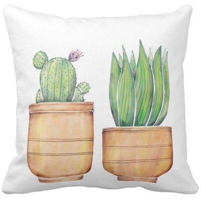 Poduszka ozdobna kaktusy w doniczkach sukulenty pod-6791