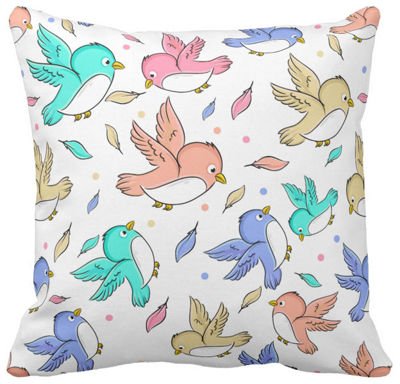 Poszewka dziecięca kolorowe ptaszki pod-3063