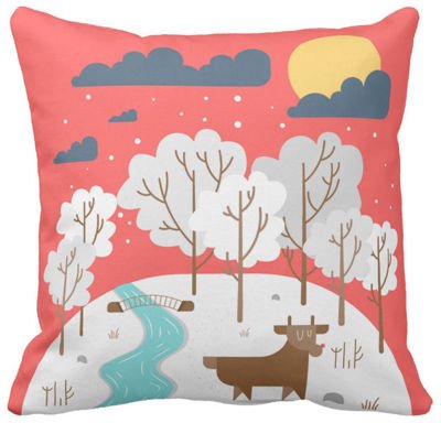 Poduszka dekoracyjna zimowy krajobraz pod-6627