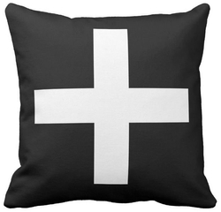 Poduszka dekoracyjna krzyż na czarnym pod-6618