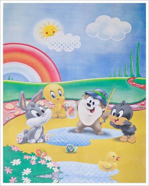 Bawełna kołderka i poduszka Ptaszek Tweety tęcza.