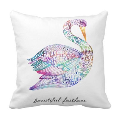 Poduszka ozdobna kolorowy Łabędź pod-6405