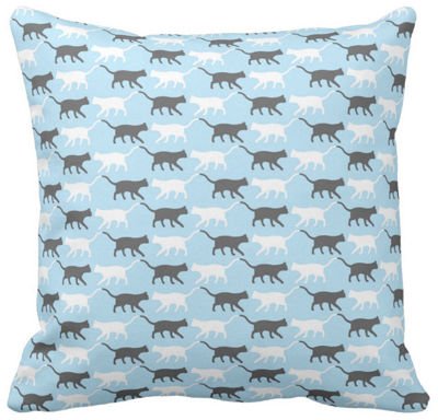 Kolorowa poszewka Koty na niebieskim pos-3005