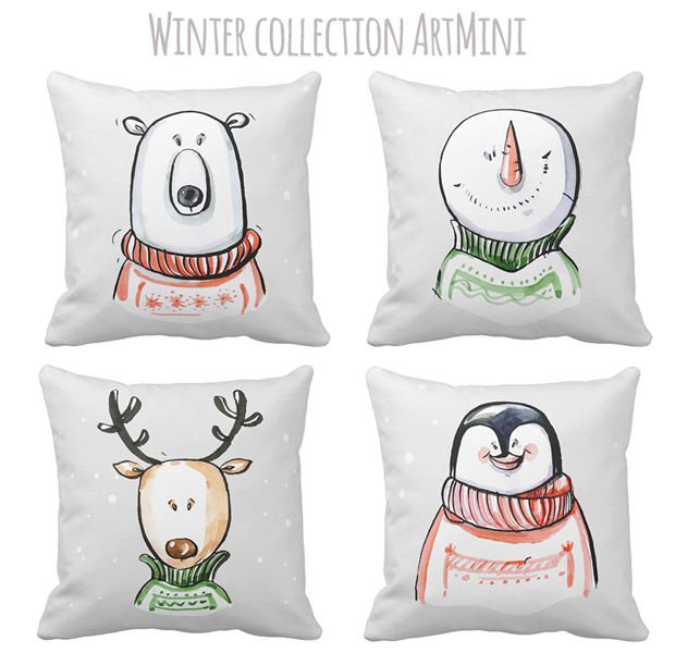 Poszewka na poduszkę dziecięca niedźwiedź polarny pod-3119