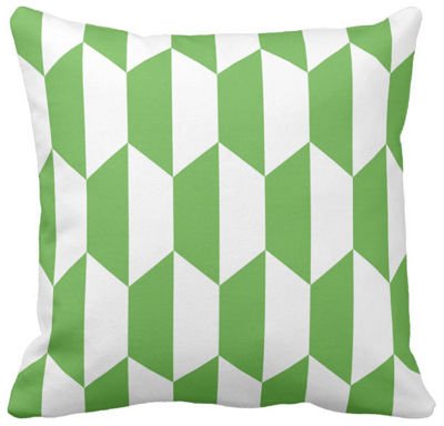 Poduszka dekoracyjna biało zielony trapez pod-6651
