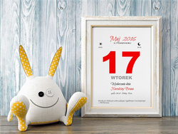 Plakat indywidualny metryczka kartka z kalendarza PLA-0002