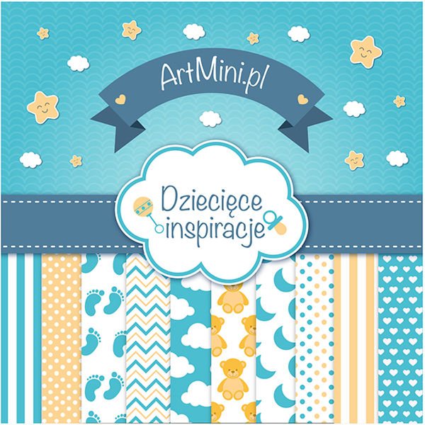 Poszewka dziecięca białe chmurki na niebie pod-3077