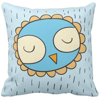 Poduszka dla dzieci sowa błękitna pod-3142