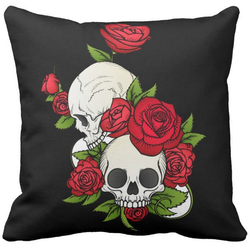 Poduszka gothic tattoo czaszka róże pod-6843