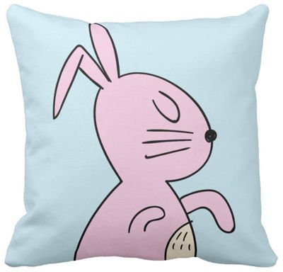 Poszewka dziecięca królik zając na niebieskim pod-3100