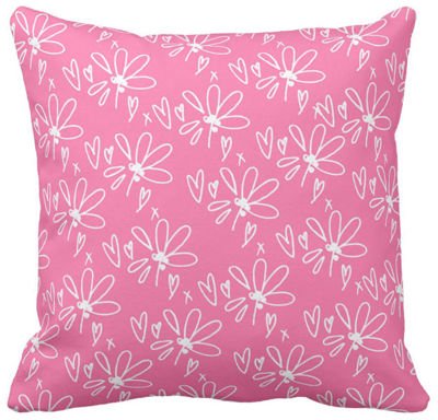 Poszewka dziecięca kwiaty na różu pod-3015