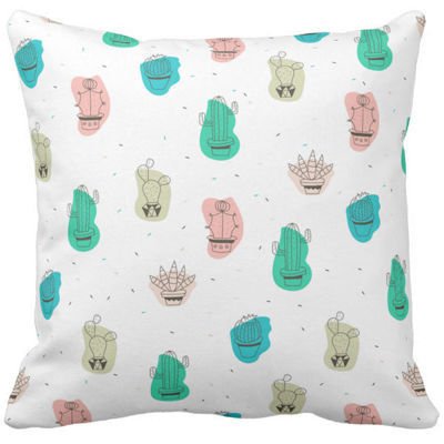 Poduszka sukulenty kolorowe kaktusy pod-3171