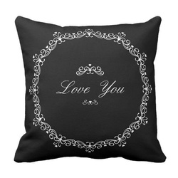 Poduszka czarna Shabby LOVE YOU pod-6128